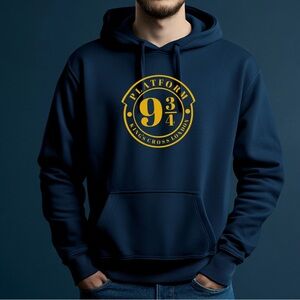 Hoodie Sweatshirt Platform 9 3/4 Kings Cross Hogwarts Express Harry Potter